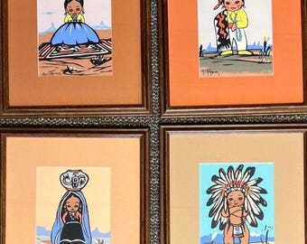 Serigrafías en color de OODEE (juego de 4) 1956 GERDA CHRISTOFFERSEN (1917-2012)