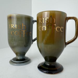 Wade Pottery Irish Porcelain Coffee Mug Ireland Green Brown Blue Swirl VTG