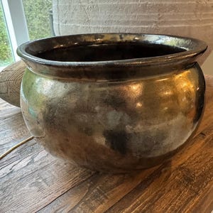 Vintage 5” Metallic Bronze Finish Pottery Planter/Cachepot