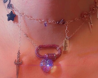 Silver One- A Fourth Wing inspired choker necklace set