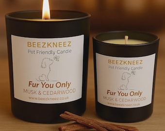 Pet Friendly Beeswax Candle - Musk & Cedarwood Scent Candle - Dog Friendly Candle