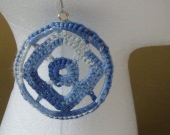 Crochet Pattern Circle in a Square Hoop Earrings for One, Two or Four Colours