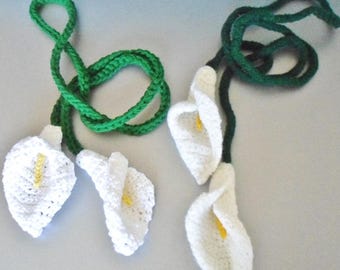 Crochet Pattern Calla Lily Flower Lariat or Purse with Optional Felting Instructions