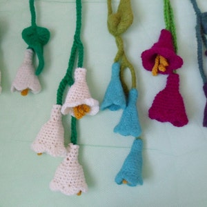 Crochet Lariat Pattern Bell Flower, Belle Fleur with Optional Felting Instructions