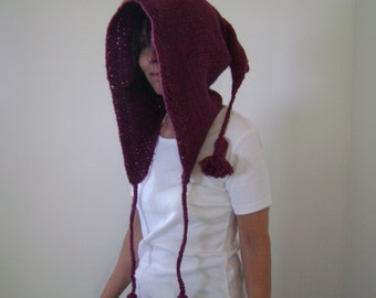Knitted Elf Hood Pattern in Two Lengths