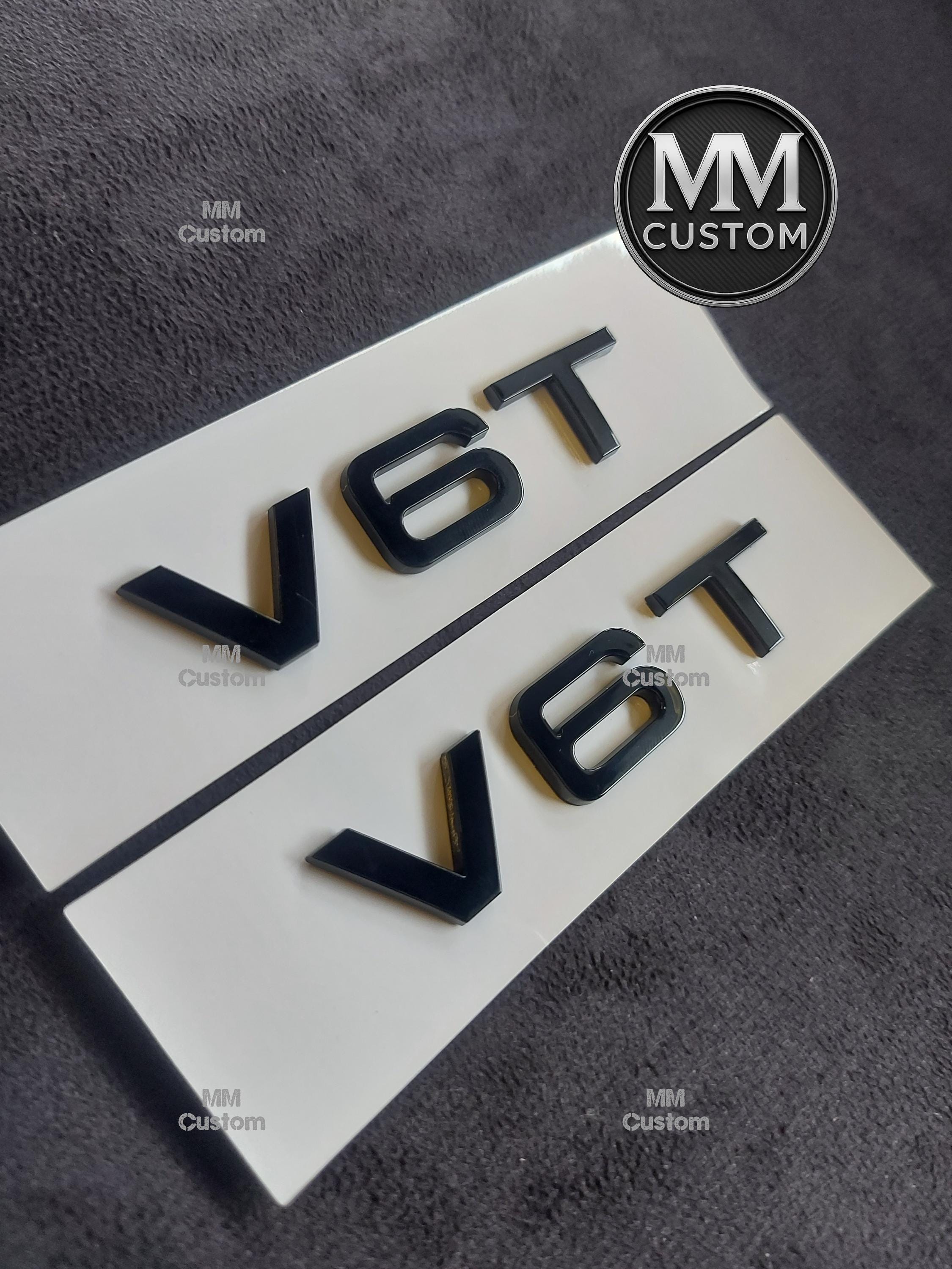 2x Chrome V6T Badge Emblem Set – Universal Adhesive Decal For Car Wing, Side Fender, Rear Boot