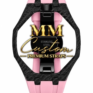 Pulsera para AP x Swatch Fibra de carbono Caucho Royal Pop Pulsera Correa de reloj MM Custom Carbon Carbon