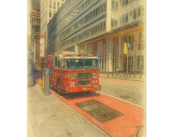 NYC Fire Truck Poster – New York City Wall Art