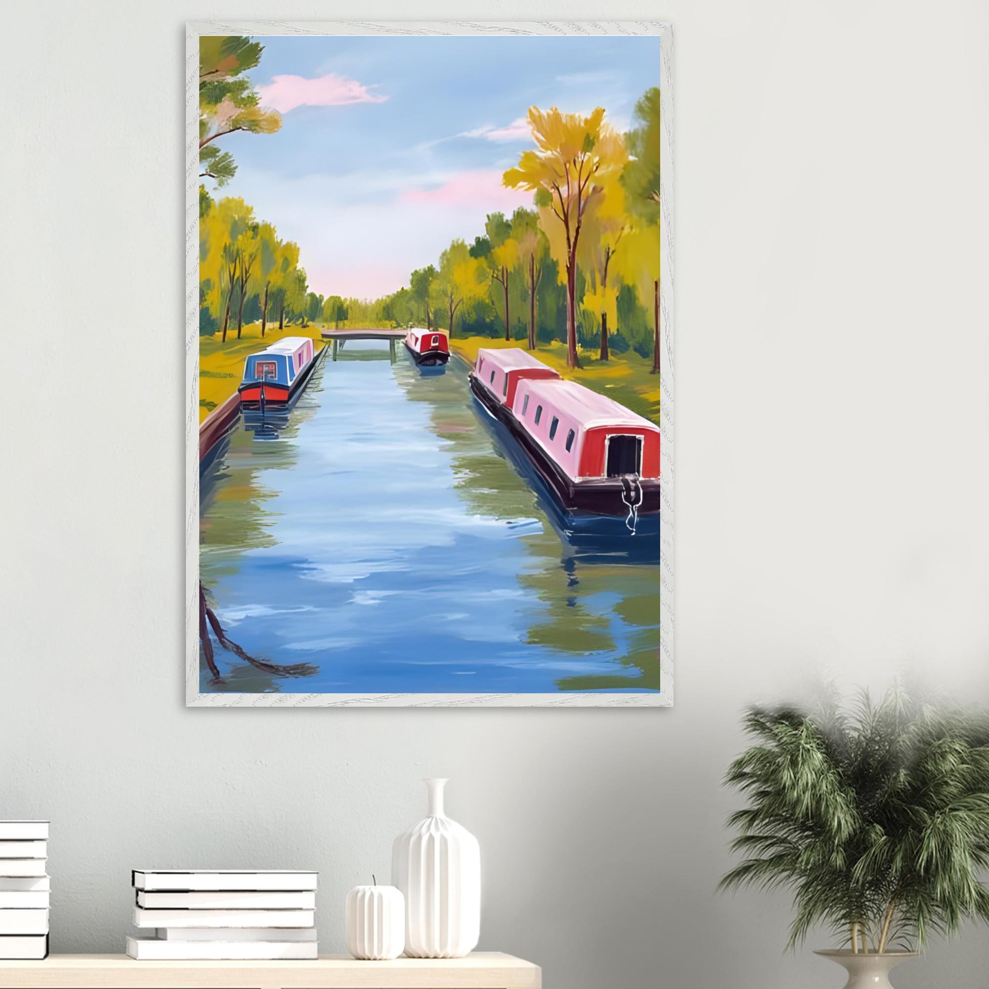 運河の風景 水彩画 額装済み 【公式通販】