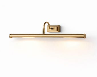 Lámpara de latón para cuadros: luminaria moderna y estilizada, iluminación de pared estilo galería antigua.