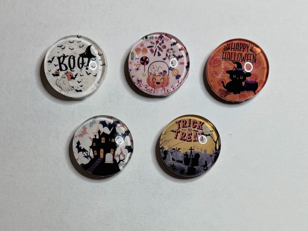 Halloween Magnet Set – Cute Spooky Cabochons | Ghost, Pumpkin, Cat ...