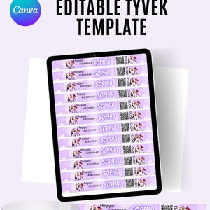 Kpop Style Warrior Wristbands | Korean Pop Theme Party Bracelets | Custom Birthday Tyvek Wristbands with QR Code / Korean Pop Party Favors..