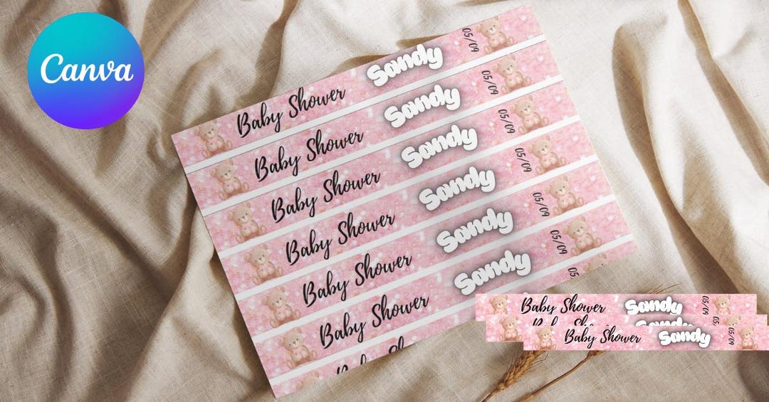 Editable Tyvek Wristband Baby Shower Canvatemplate Printable Party