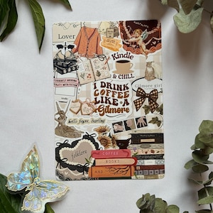 Op Gilmore Girls geïnspireerde Kindle, Kobo of Tolino-inzet – beige en bruine e-readerstickers, leesgrage accessoire