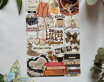 Gilmore Girls Inspired Kindle, Kobo or Tolino Insert – Beige & Brown E-Reader Stickers, Bookish Accessory