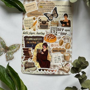 Bibliophile Kindle, Kobo or Tolino Insert – Beige & Brown E-Reader Stickers, Bookish Accessory