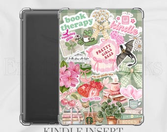 Pink Fantasy Dragon Kindle Insert – Pink & Green E-Reader Stickers, Bookish Accessory (Digital Download)