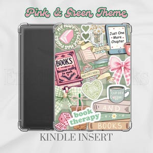Inserto para Kindle de Pink Book Therapy: pegatinas rosas y verdes para e-readers, accesorio para libros (descarga digital)