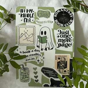 Ghost Kindle-, Kobo- eller Tolino-insats – Gröna och svarta klistermärken till e-läsare, boktillbehör