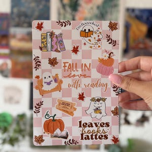 Inserto Beige Fall Ghost para Kindle, Kobo o Tolino – Pegatinas para lectores electrónicos en tonos beige y naranja, accesorio para amantes de los libros.
