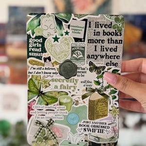 Fantasy Letter Kindle, Kobo of Tolino Inlegvel – Groen-witte e-reader stickers, boekaccessoire
