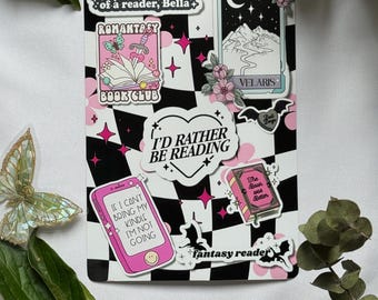 Velaris Kindle, Kobo or Tolino Insert – Black & White E-Reader Stickers, Bookish Accessory