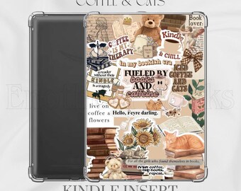 Cats & Coffee Kindle Insert: Autumn Bookish Decor (Digital Download)