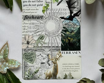 Throne of Glass Inspired Bright Fantasy Kindle, Tolino or Kobo Insert – Green & Brown E-Reader Stickers, Bookish Accessory