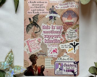 Fantasy E-Reader Insert Stickers, Wing Leader Forth Wing Kindle Accessory