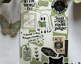 Ghost Kindle, Kobo of Tolino-inzetstuk – groene en zwarte e-readerstickers, leesgrage accessoire