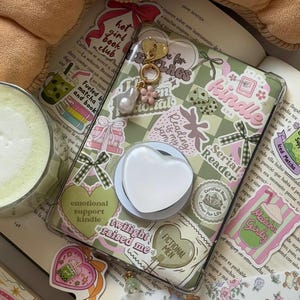 Inserto para lector electrónico Matcha Girlie, romance con matcha verde, regalo para amantes de los libros