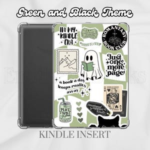 Ghost Kindle-insats - gröna och svarta klistermärken till e-läsare, boktillbehör (digital nedladdning)