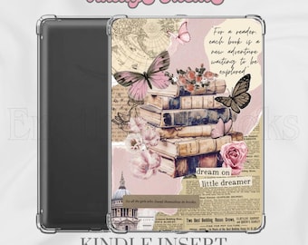 Fantasy Butterfly Kindle Insert – Brown & Beige E-Reader Stickers, Bookish Accessory (Digital Download)