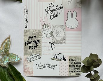 Soft Stripes Kindle, Kobo or Tolino Insert – Pink & White E-Reader Stickers, Bookish Accessory