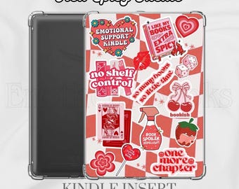 Red Spice Kindle Insert – Red & White E-Reader Stickers, Bookish Accessory (Digital Download)