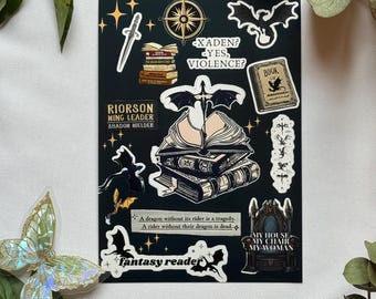 Fourth Wing Inspired Fantasy Kindle or Kobo Insert – Green & Brown E-Reader Stickers, Bookish Accessory