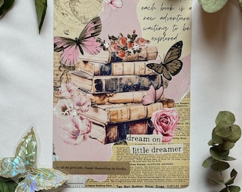 Fantasy Butterfly Kindle, Kobo or Tolino Insert – Brown & Beige E-Reader Stickers, Bookish Accessory