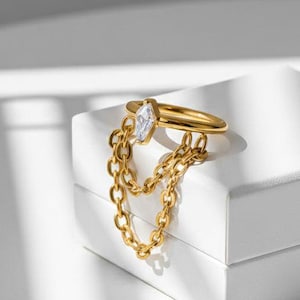 Chain Helix Titanium Ring – 16G 8mm/10mm Hypoallergenic Cartilage Hoop in Gold or Silver, Helix Hoop, Forward Helix Earring, Helix Piercing