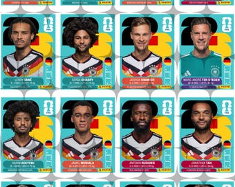Germany National Team Sticker Bundle | World Cup 2026 Panini Style Cards | Musiala, Wirtz, Kimmich | Printable Soccer Stickers PNG PDF