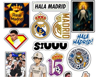 Real Madrid Stickers | Football Vinyl Decals | Waterproof Laptop & Car Stickers | Soccer Fan Gift