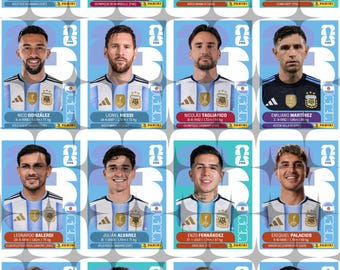 Argentina Football Players Stickers Pack 2026 | 16 PNG Stickers | World Cup 2026 Argentina Team | Panini Style Soccer Bundle
