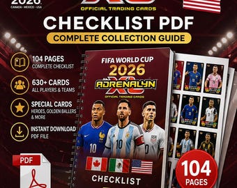 FIFA World Cup 2026 Adrenalyn XL Panini Checklist PDF | Complete Trading Card Guide