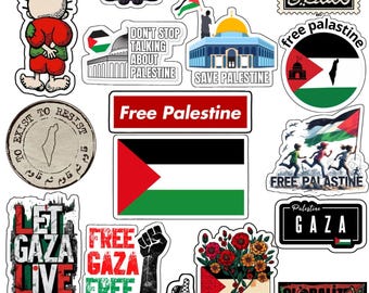 Palestine Stickers | Free Palestine Vinyl Decals | Palestinian Flag & Culture Laptop Stickers | Waterproof Sticker Pack"