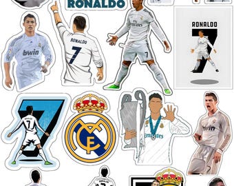 Cristiano Ronaldo Stickers Pack | CR7 Football Stickers | Real Madrid Style | Digital Download PNG | Laptop & Phone Decals