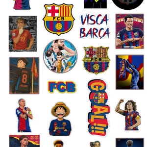 FC Barcelona Stickers | Barça Football Vinyl Decals | Waterproof Laptop & Car Stickers | Soccer Fan Gift