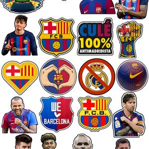 FC Barcelona Stickers Pack | Barça Digital Stickers Bundle | PNG Soccer Stickers | Football Fan Printable | Laptop, Phone, Scrapbook
