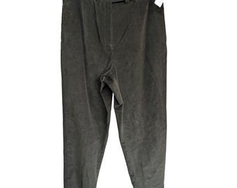 Talbots Stretchiga Corduroybyxor Dam 12 Mörkgröna Resårmidja Vtg Deadstock