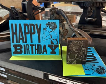 Happy Birthday - Set of 2 Letterpress Cards