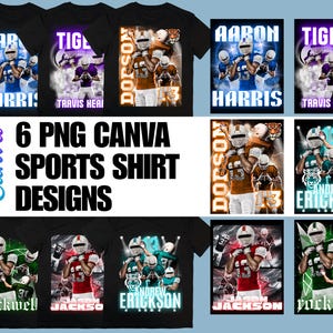 6 Bootleg Sports Shirt Template | Bootleg Football Template | Sports Template Gift | Bootleg Sports Poster