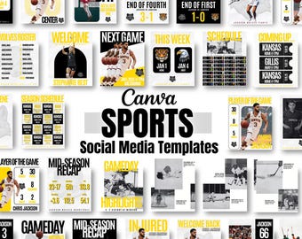 53 modèles Sports de réseaux sociaux, Modèle sport sur toile, Modèle de réseaux sociaux noir et jaune, Sports du lycée, Sports universitaires